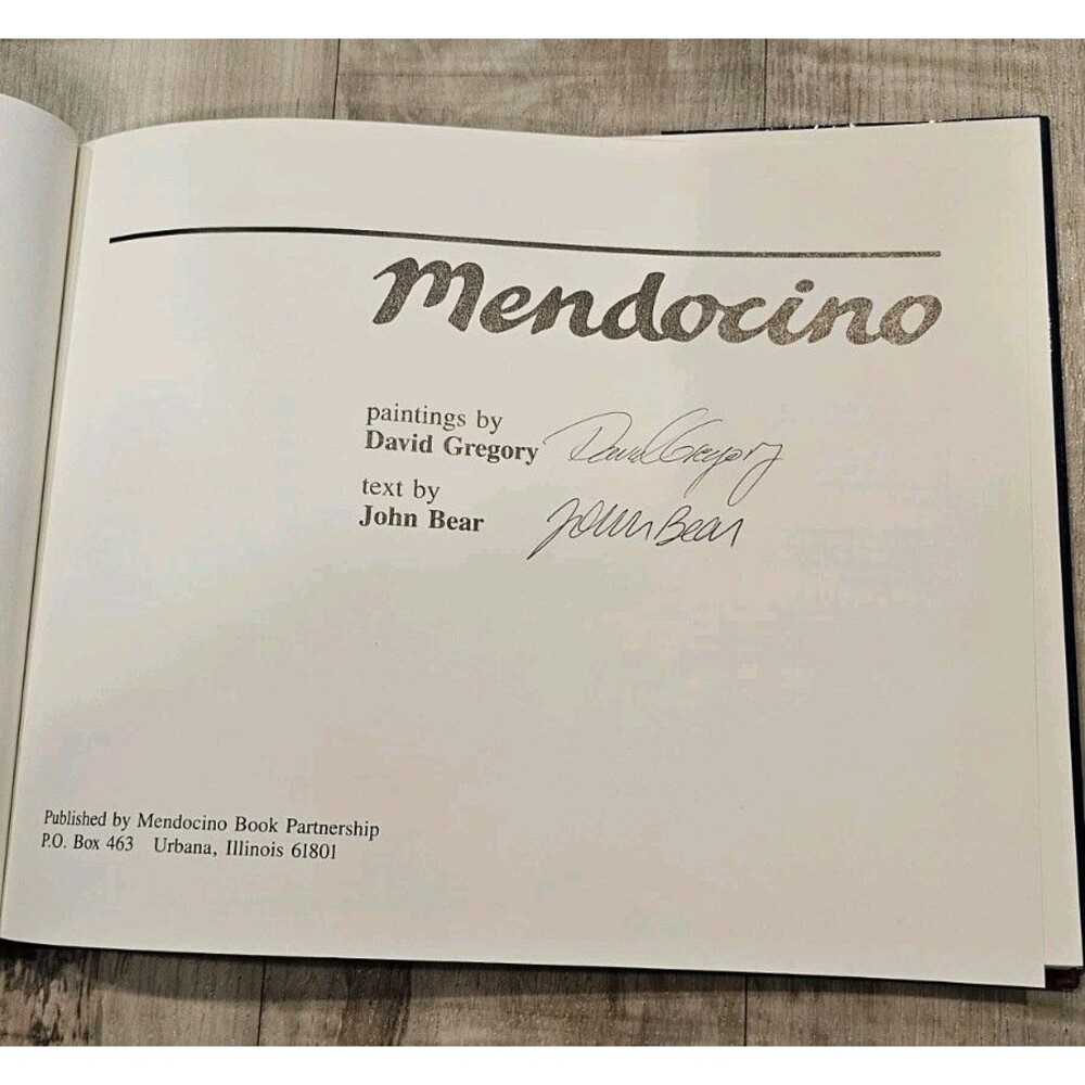 Mendocino By David Gregory & John Bear 1st Edition 1st Printing Signed